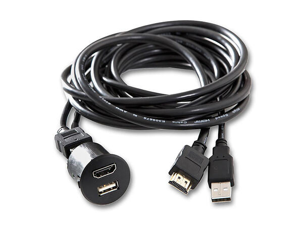 Alpine KCU-1H - USB / HDMI kontakt for innfelling, 1,8m kabel